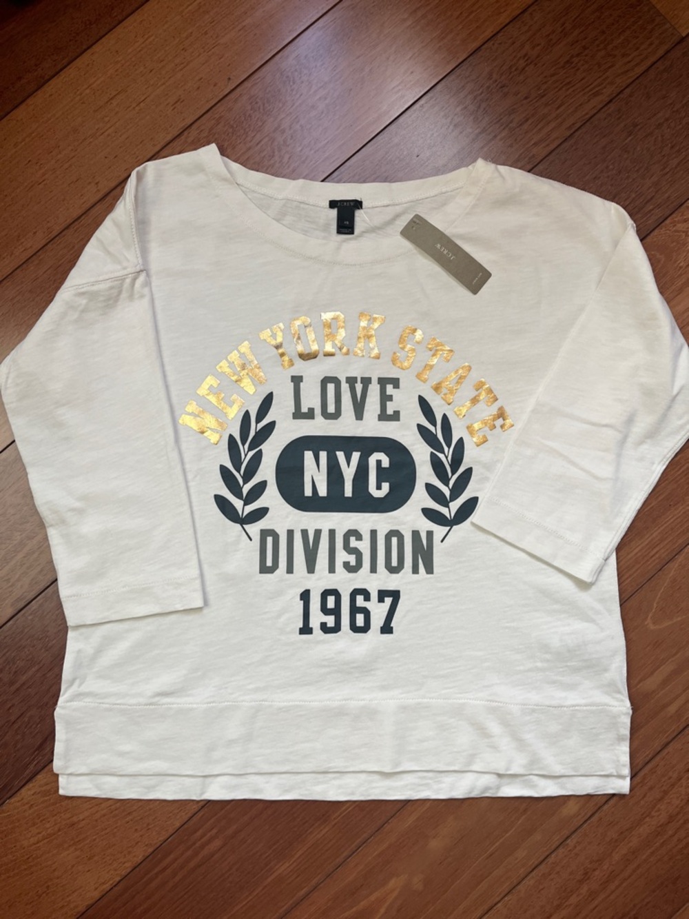 NWT J. Crew New York Gold Foil Top